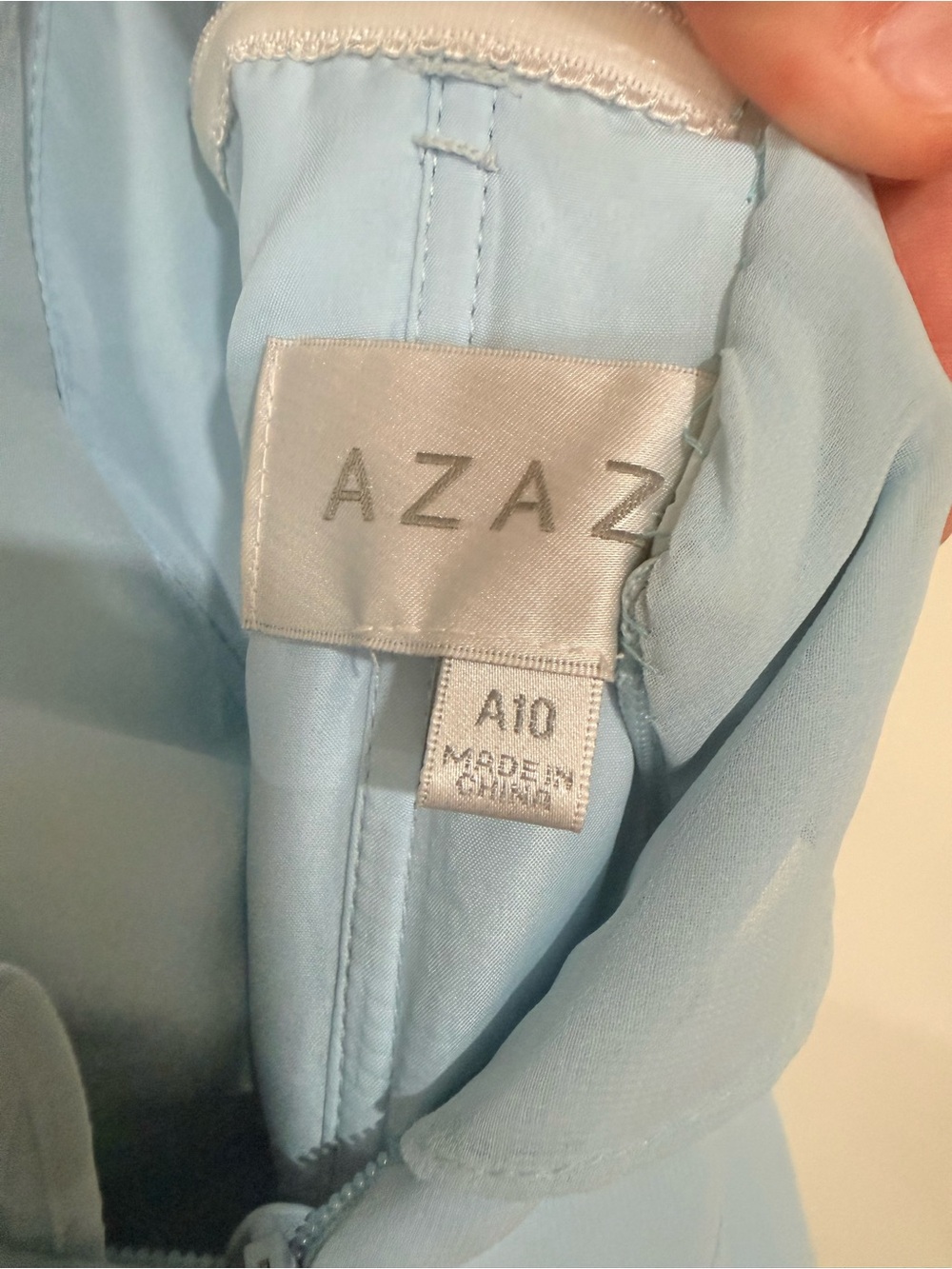 Azazie Light Blue High-Low Ruffle Dress - Picture 4 of 5
